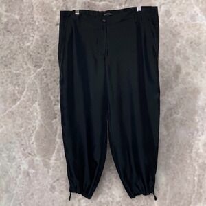 Eileen Fisher Washable Silk Tapered Crop Pant Black size Medium‎